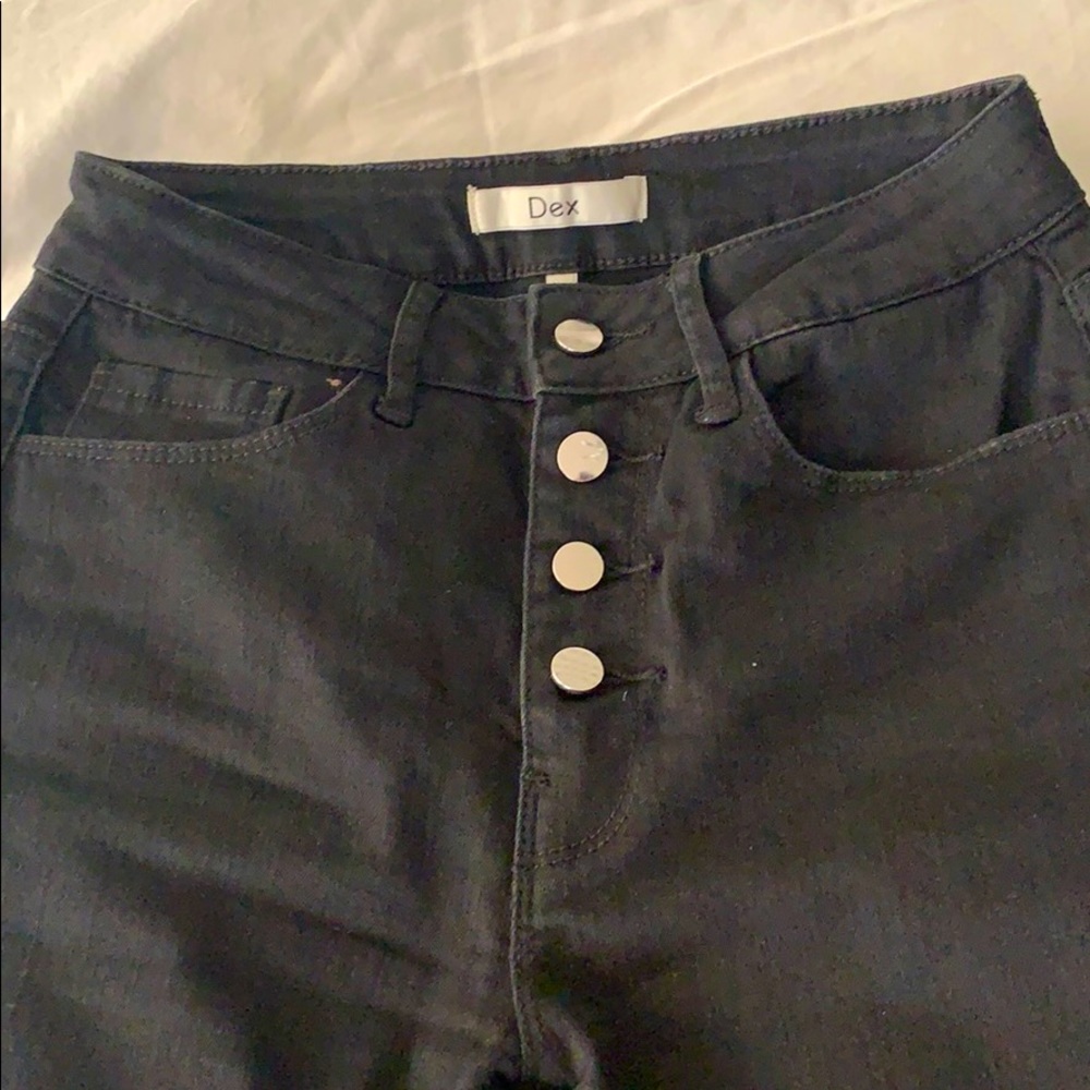 Black Bottom-Up Skinny Jeans
